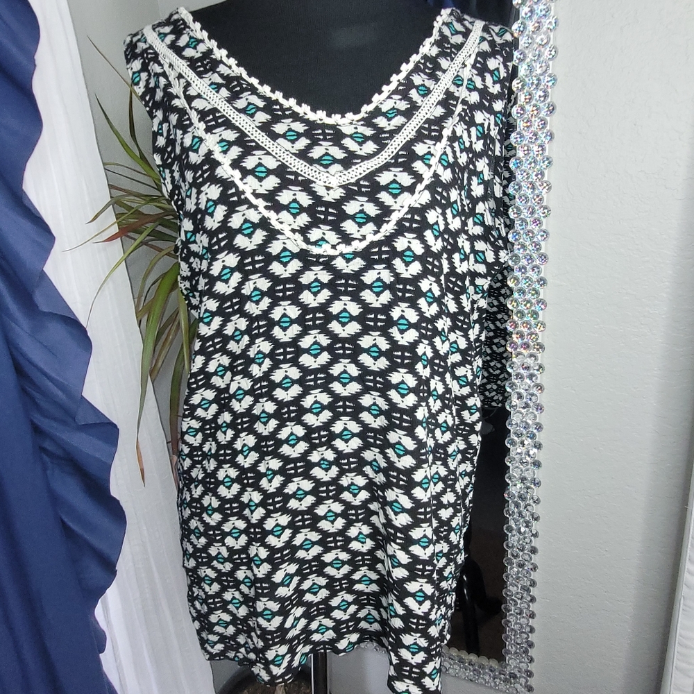 Moon & Sky Graphic  tunic tank top